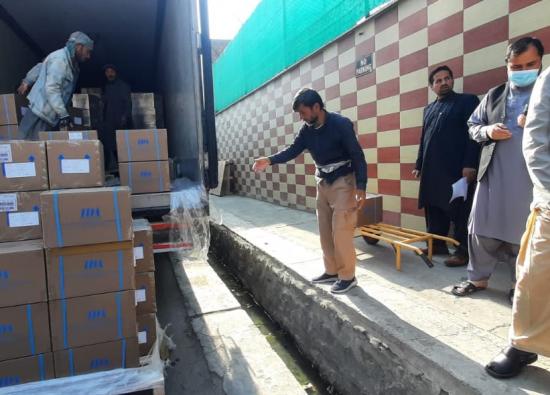 Shipping emergency health goods to Afghanistan